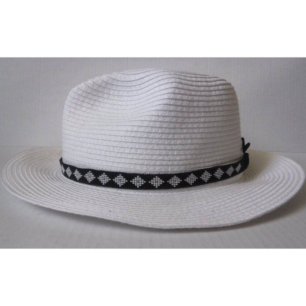 Beaded Hat Band Black, White & Rose Gold w/ Suede